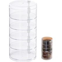 5-lagiger Gürtelorganizer Aus Transparentem Kunststoff Mit Drehbarer Schublade, 11,4 X 22,1 Cm, Für Schmuck Und Make-up
