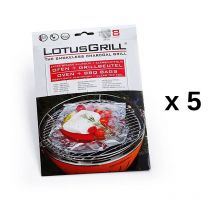 Lotus Grill - 5 lots de 8 papillottes pour barbecue - Lotusgrill - lot5-gb-al-m