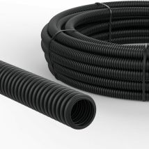 Auprotec - 10m Pp Wellrohr Schwarz Ungeschlitzt M16 Innen Ø 14 Mm Uv- Und Hitze Beständig