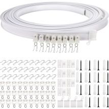 Ontway - Meter foldable ceiling track, curved curtain track, flexible ceiling curtain mount, curved window rail for curtain track with curtain track