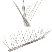 Pestsystems - 5 Meter (10 x 0,5m) Taubenspikes 3-reihig auf V2A-Flexleiste - hochwertige Lösung für Vogelabwehr Taubenabwehr Edelstahl Spikes