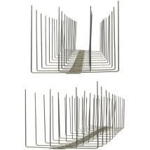 Pestsystems - 3 metri (6 x 0,5 m) Dissuasori di picchi anti-piccione V2A-Titan con base di acciaio inossidabile - 4-striscia di Picchi antipiccione