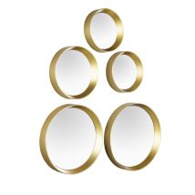 Miroir déco design, 5 Miroirs Lia ronds design Or en Verre Boite A Design