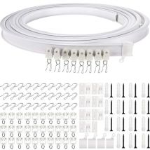 5 Mètres Rail de Plafond Pliable Rail de Rideau Incurvé Montage de Rideau de Plafond Flexible Rail de Fenêtres Courbes pour Rail de Rideau avec