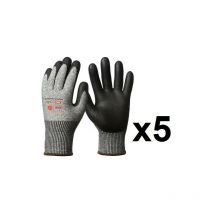 5 paires de gants anticoupure hppe enduction nitrile N560 EuroCut - Taille: 9