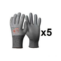 5 paires de gants anticoupures hppe enduction polyuréthane P500 Eurotechnique Taille: 10