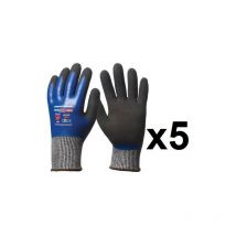 5 paires de gants hppe double enduction nitrile tout enduit N555 EuroCut - Taille: 11