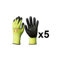 Euro Protection - 5 paires de gants hppe enduction nitrile haute visibilité N318HV EuroCut - Taille: 8