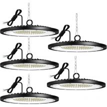 5 PCS 150W UFO LED Lights Projecteur,Spot intérieur 20000lm 6500k Froid Blanc, LED High Bay Light ip65 imperméable, Hall Atelier d'entrepôt pour