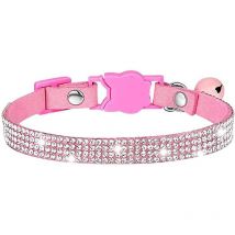 5 Pcs Collier pour chien et chat - Collier en velours doux et cristal - Rose
