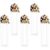 5 Pcs Support de Colonne de Vase En Acrylique 40" De Haut Centre de Table Vase de Décoration de Mariage Élégant Support de Fleurs En Acrylique