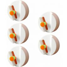 Support de pince pour vadrouille sans poinçon, adhésif fort blanc, crochet collant, crochet mural pour la cuisine de la maison, 5 paquets