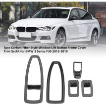 Jeffergarden 5 pièces en Fiber de carbone Style voiture lève-vitre bouton cadre couverture garniture ensemble pour BMW série 3 F30 13-18