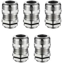 5 Pièces PG7 Presse Etoupes, IP68 Niveau Connecteurs de Câble Etanches, 12,5 mm Laiton Connecteurs de Câble Etanche à la Poussière, Peut Etre Utilisé
