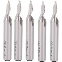 5 pièces 8mm diamètre de tige peu de gravure fraise en acier au tungstène fraise en spirale fraise en bout