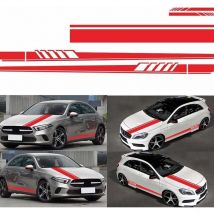 Wahaison - shining house 5pcs Car Sticker, Vinyl Body Hood Sticker Racing Stripe Decals (Red)