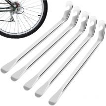 5 Pièces Demonte Pneu Velo Métal, Levier Démonte-Pneu en Acier au Carbone Outil de Remplacement de Pneu de Vélo Réparation de Pneu Pour Changer les