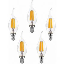 5 Pièces E14 6W Ampoules à Filament led à Intensité Variable(Équivalent Lampe Halogène 60W)600LM Blanc Chaud 2700K Ampoule à Bougie Rétro C35 Lampe à