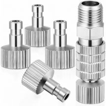 Csparkv - 5 Pièces Kit d'Adaptateur pour Aérographe Raccords MâLes-Femelles 1/8' Universel Adaptateur De DéConnexion Raccord Métallique à Déconnexion