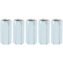 5 pièces M12 40 écrou à tige longue, manchon Hexagonal, attaches filetées (15mm)