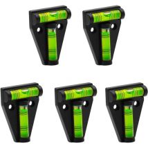 5 Pièces Mini niveau à bulle, petit niveau à bulle incassable, niveau à bulle en t, robuste, double sens, pour camping-car, meubles(noir)