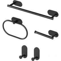5 Pièces Porte Serviette Salle De Bain, Accessoires De Salle De Bain Kit sans Forage, Autocollant 3M Et Perçage Porte Serviettes pour Salle De Bain,