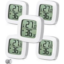 5 Pièces Thermomètre Hygromètre Interieur Numérique,Indicateur du Niveau de Confort,Petit Thermomètre Hygromètre Digital à Haute