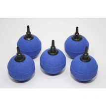 5 piedras de aire esféricas de 5 cm, tubos de oxígeno sinterizado de alta temperatura, piedras de burbujas de aire para acuarios y estanques, de