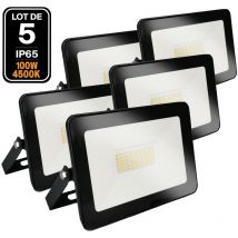 Europalamp - 5 Projecteurs led 100W Ipad Blanc neutre 4000K Haute Luminosité