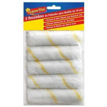 5 recargas de poliéster para rodillo de 10 cm