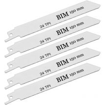 Peveha24 - 5 Säbelsägeblätter 150mm Metall Kunststoff Säbelsägen Sägeblätter 24 tpi bim