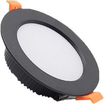 Goeco - 5 Spots led Noir 9W Anti-Buée, 6500K, Plafonniers Intégrés pour Maison, Idéal pour Chambres d'Hôtel, 10,8 x 3 cm