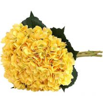 5pcs Hortensia Artificiel, Bouquet D'Hortensia, Adapté Pour Mariage, Maison, Hôtel, Décoration De Fête, Composition Florale(jaune)