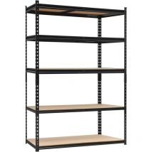 5-stöckiges Schwerlastregal, modulares Regal, Lagerregal aus Stahl, schraubenlose Montage, Garagenregal, 45 x 182 x 91 cm