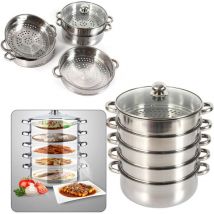 5 strati 28 cm acciaio inox pentola a vapore pentola a vapore Steamers (non adatta per piani cottura a induzione)