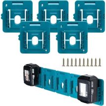 Lot De 5 Supports De Batterie Pour Batterie Makita 18 V, Support Mural Adapté Pour Bl1860 Bl1850 Bl1840 Bl1830 (avec 10 Vis, Sans Batterie)