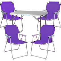5-teiliges Campingmöbel Set 70x50x59cm-MMC330870+4xMPO2600L