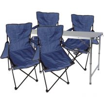 5-teiliges Campingmöbel Set blau-MMC330872+4xMPO2431
