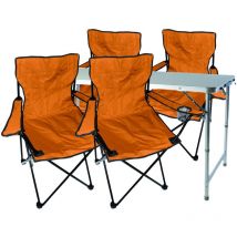 5-teiliges Campingmöbel Set orange-MMC330872+4xMPO2468
