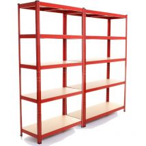 Briefness - 5 Tier Metal Garage Shelves Shelving Racking Storage Boltless Shelf 2 packs