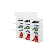 5-Tier Portable 30 Pair Shoe Rack Organizer 15 Grids Tower Shelf Storage Cabinet Stand Expandable for Heels, Boots, Slippers, Black