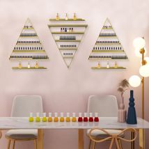 5-Tier-Regale Nagellack-Display 6-Set Golden Racks Eisen Wand-Display