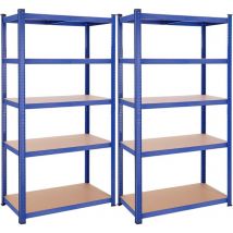 Lot de 2, Rayonnage Étagères charge lourde métallique,200 x 100 x 50cm - Bleu GLR050Q02