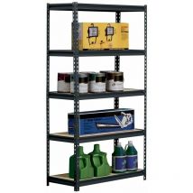 5 Tiers Powder Coated Storage Rack Black 45x90x180cm