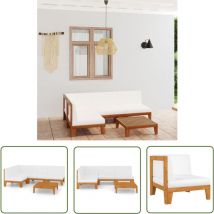 The Living Store 5-tlg. Garten-Lounge-Set mit Kissen Massivholz Akazie - Gartensofa - Loungesessel - Gartenmöbeln - Outdoormöbel - Esstisch