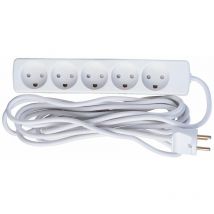 Microconnect - GRU0055WDK base múltiple 5 m 5 salidas ac Interior Blanco