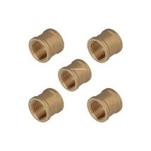 Lot de 5 Manchon en laiton 1/2'' fileté femelle Accessoire en laiton Aenor Manchon femelle fileté en laiton 1/2''
