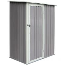 Carlton - 5 x 3 (1.43m x 0.89m) Single Door Metal Pent Shed - Light Grey