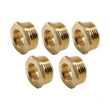 Lot de 5 Écrou en laiton 3/4'' x 1/2'' Accessoire en laiton Aenor Écrou fileté en laiton Ecrou réduit en laiton Air, Eau,