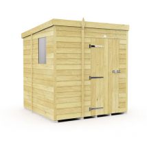 5 x 7 Feet Pent Shed - Single Door With Windows - Wood - L214 x W158 x H201 cm
